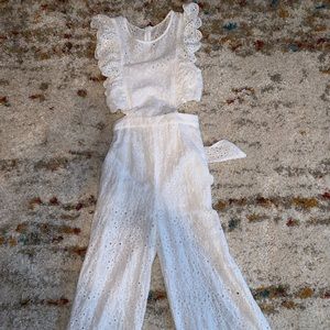 Boutique white lace jumpsuit